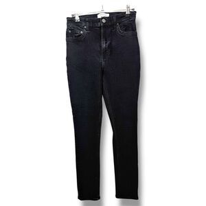 Reformation Jeans Women's 26 Harper‎ High Waisted Cropped Ankle Skinny Black